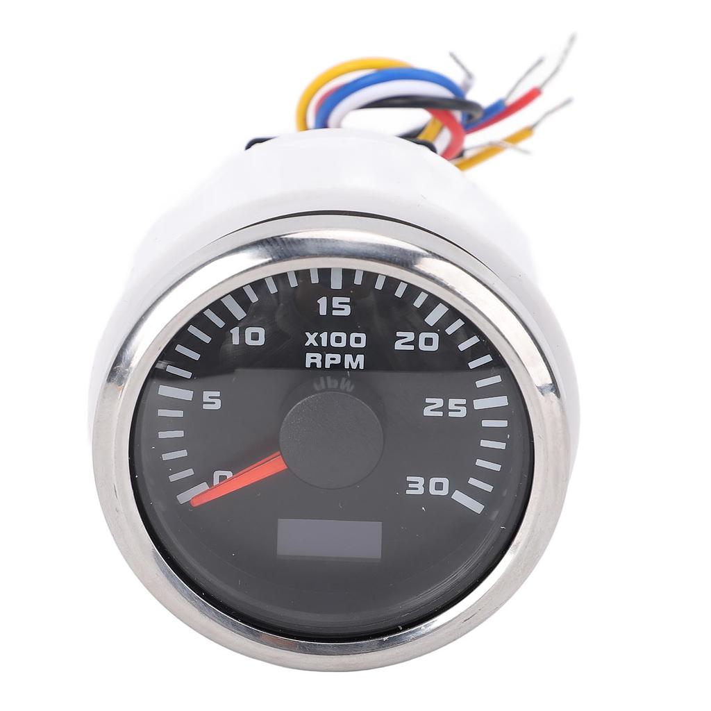 52mm Tachometer 3000RPM DC 9 To 32V 7 Color Backlight with Hour Meter for Truck Tractor Car Boat