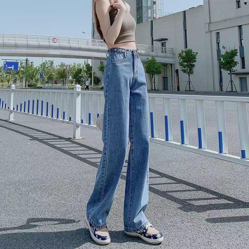 2025 Winter Women's High-Waisted Velvet Slimming Warm Wide-Leg Jeans