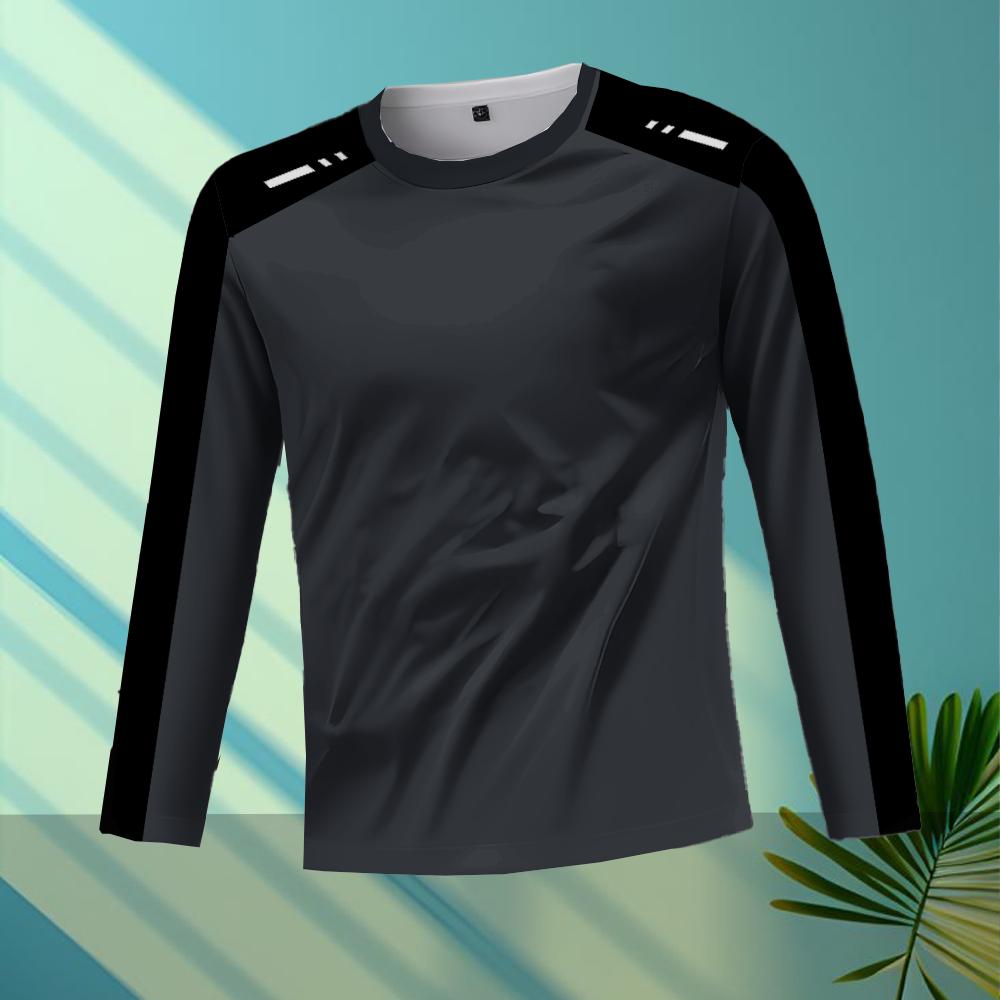 Men s outdoor running sports breathable quick drying round neck long sleeved T-shirt S