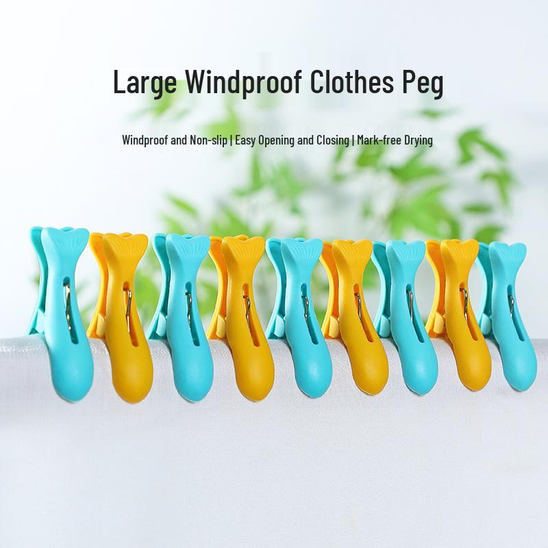 Colorful Windproof Plastic Clips: Non-Marking, Strong for Clothes & Quilts