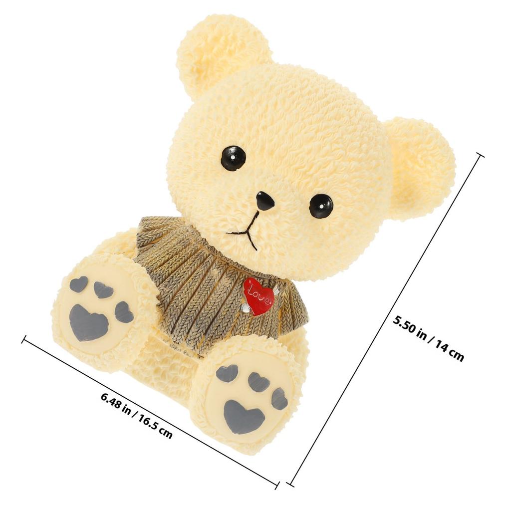 Bear Shaped Piggy Bank for Kids Creative Vinyl Money Box Cute Savings Jar Desktop Decor Gift for Birthday Christmas New Year