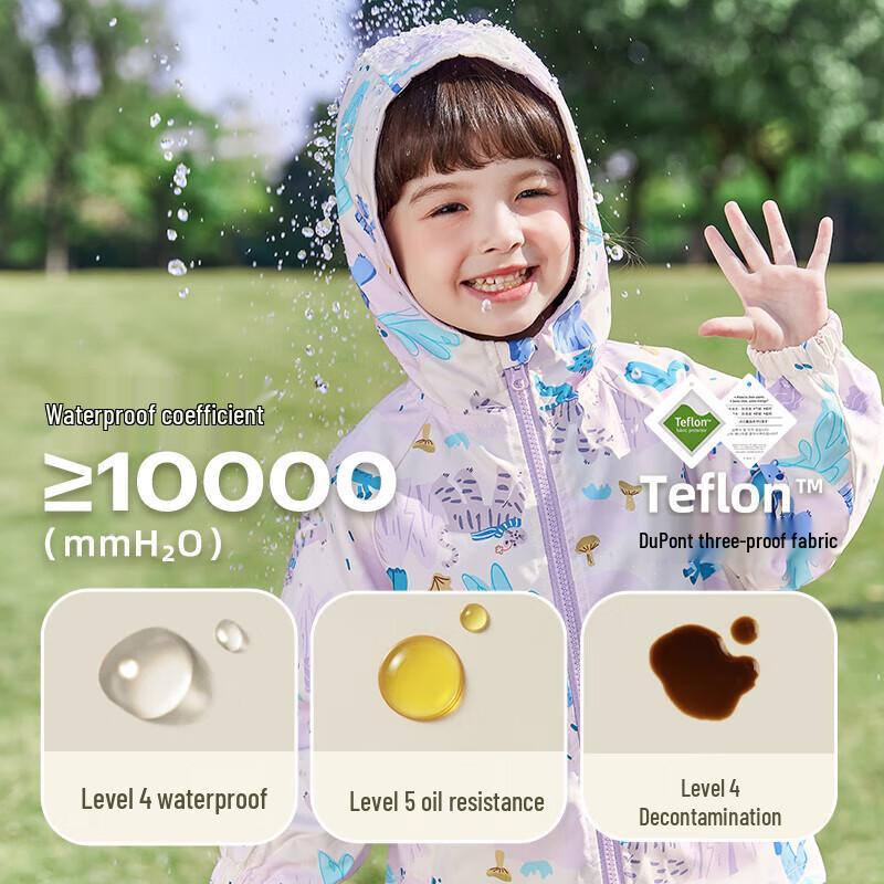 JELLYBABY Girls' Hooded Outdoor Windbreaker Jacket