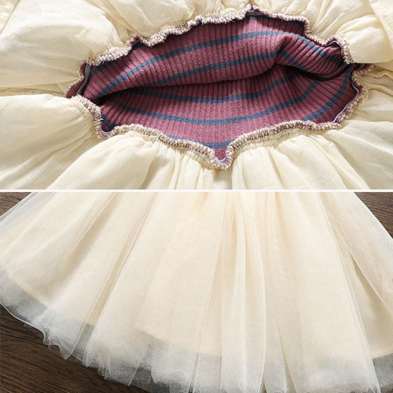 Girls Summer Dress Princess Dress Short Sleeved Gauze Striped Dress Cute A-line Mesh Dress