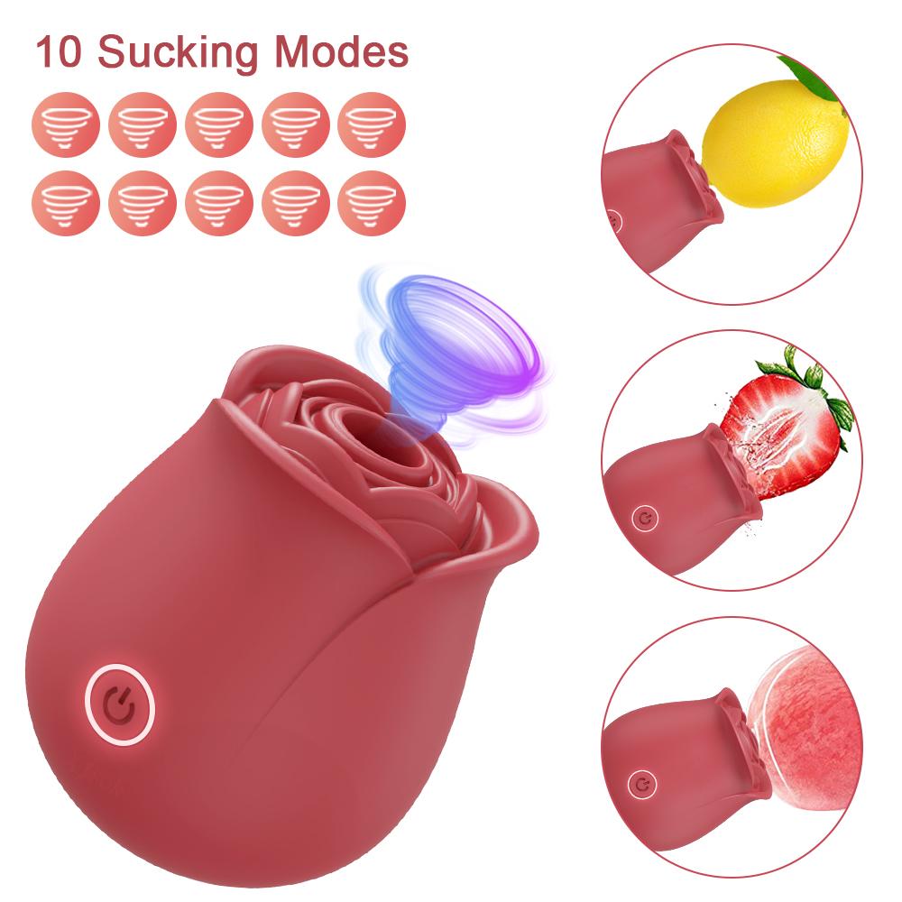 Powerful Rose Vibrator Toy for Womans Clitoris Sucker Vacuum Stimulator Nipple Oral Sucking Sex Toy for Adults Female