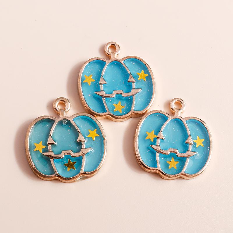 10pcs Mix Cute Enamel Halloween Charms Pumpkin Ghost Bat Charms Pendants for Jewelry Making DIY Earrings Necklace Accessories