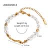 Glass Pearl Shaped Water Drop Cast Water Drop Bracelet Stainless Steel 18K Gold Plated Waterproof Summer Jewelry