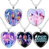 Kpop Demon Hunters Necklace Cartoon Heart Shape Pendant Anime Charms Neck Chains Electroplate Accessories Fashion Jewelry Gift
