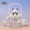 Water Bottle Summer Bear Water Cup Girls Large Capacity Double Drink Big Belly Kettle High Value Children's Cup Plastic Cute Student