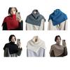 Women Shawl Scarf High Collar Side Split Design Windproof Warm Fabric Fake Collar Outdoor Lightweight Shawl Wrap