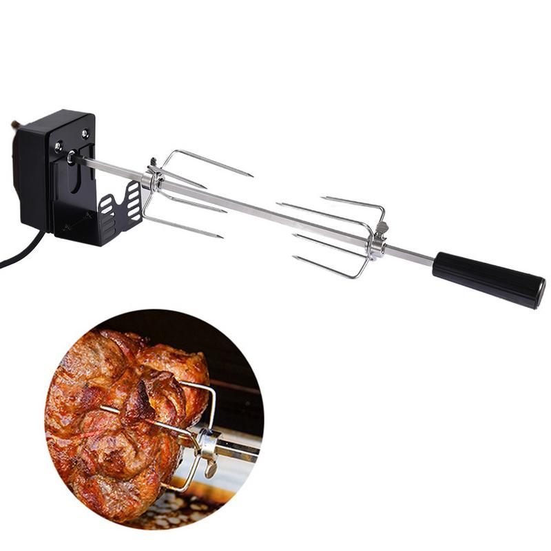 Automatická elektrická BBQ grilovací rožňová sada s motorem Venkovní rožeň na opékání Tyč Dřevěné uhlí Vepřové Kuřecí Hovězí Kempingové náčiní na vaření