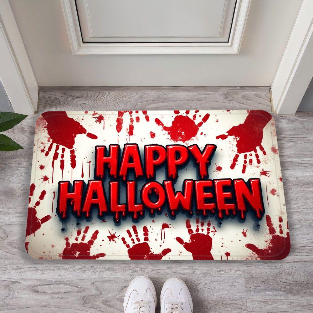 

Modern Simple Halloween Flannel Carpet Castle Ghost Non-slip Entryway Bathroom Doorway Dirty Resistant Home Decoration 50X80CM(1.6X2.6FT