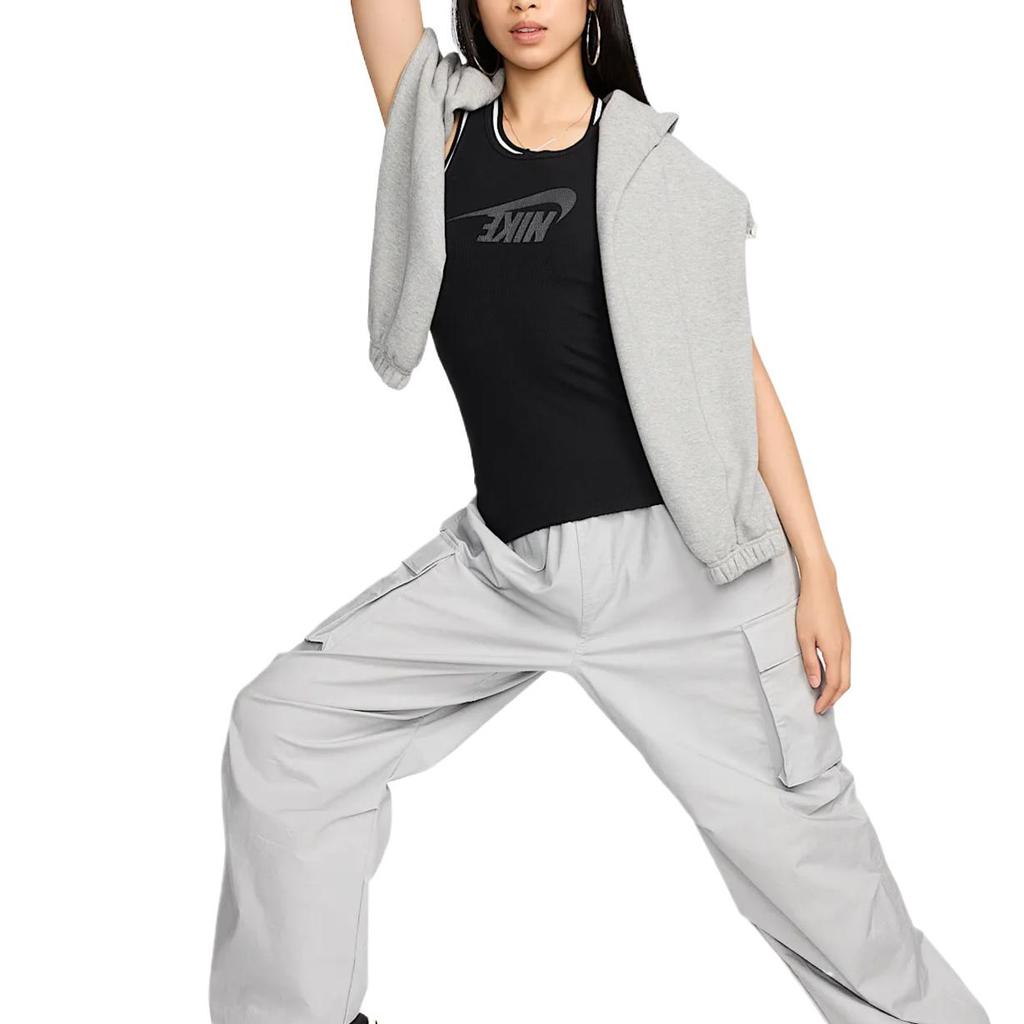 Nike Sportswear Breathable Comfortable Loose Sleeveless Sports Vest Women Tops Black Anthracite FZ1143-010