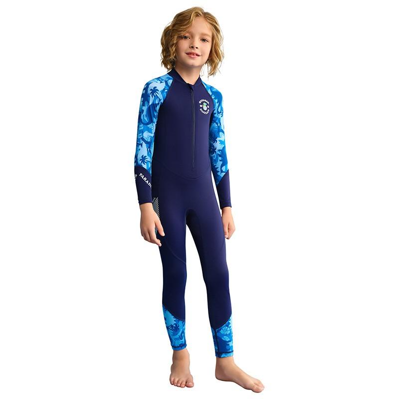 

Children s Swimsuit Boy s One-piece Long-sleeved Sun-proof Quick-drying Swimming Suit Middle Older Snorkeling Jellyfish L