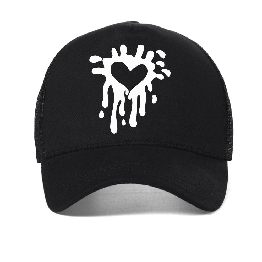 Melting Heart Print Women Baseball Cap Summer Cute Tennis Skate Sunscreen Mesh Outdoor Casual Adjustable Mesh Trucker Hat