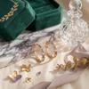 Crystal Zircon Stone Earrings Copper Butterfly Round Earrings Classic Wreath Hoop Earrings  Daily