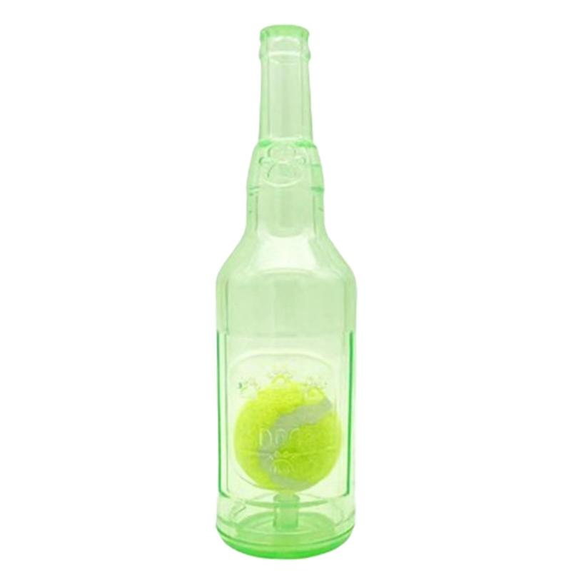 

AD23-Dog Toy Water Bottle Cruncher Chew Bottle Toys For Dogs Plastic Water Bottle Chew Toys For Dogs With Ball зелёный