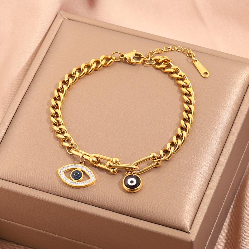 Korean Fashion Titanium Steel Diamond Inlaid Women's Luxury Bracelet