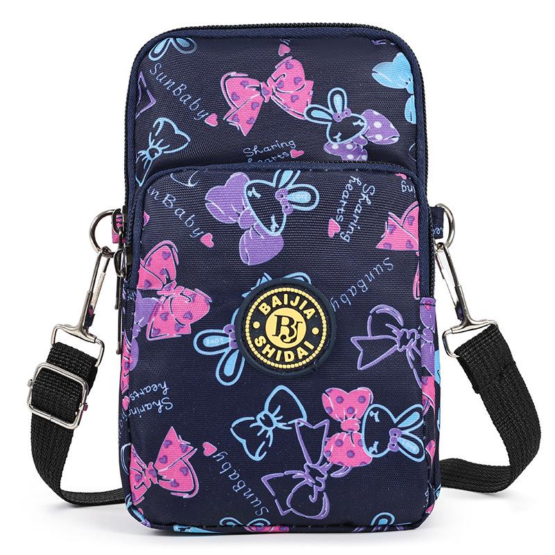 Women's Crossbody Nylon Mini Handbag - Mobile Phone & Coin Purse