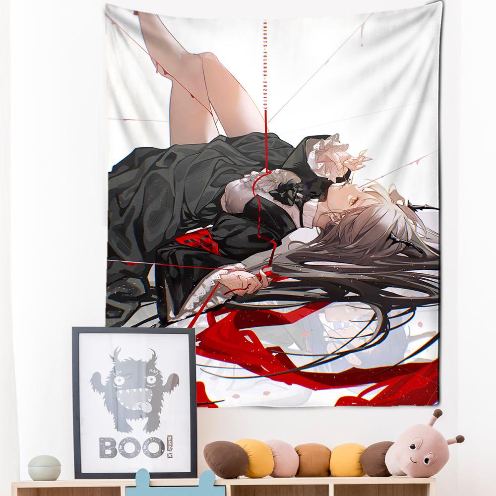 Japanese Animation Tapestry Mandala Carpet Cartoon Tarot Girl Kimono Wall Carpet Kawai Decoration Wall Hanging