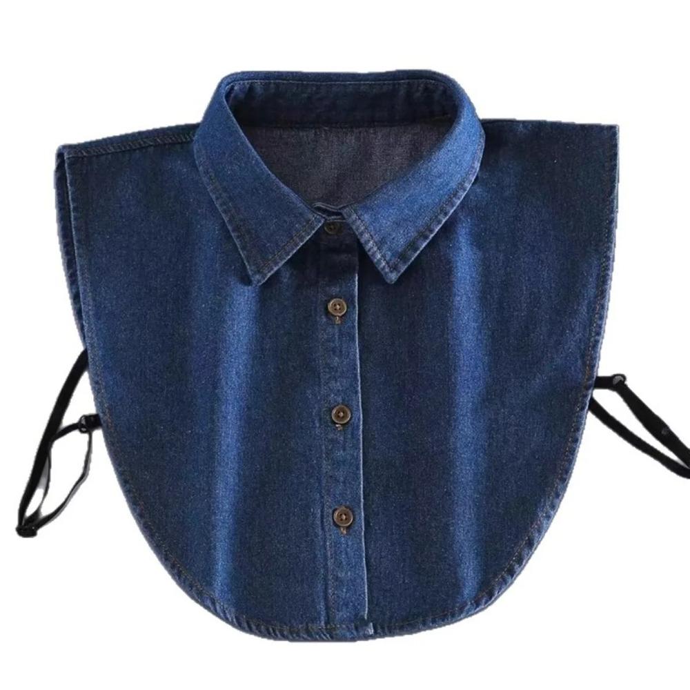 

Korean Style Jean Fabric Fake Collar for Women Multi Use Sweater Hoodie Shirt Casual Decorative Fake Collar Women Accessories