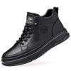 Spring /Autumn New British Style Thick Soled High-top Boots Trend Comfort Soft Soled High Top Men's Casual Leather Board Boots