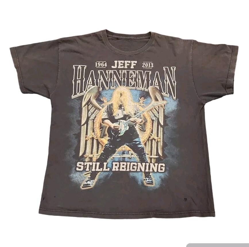 New Rare Slayer Jeff Hanneman RIP Promo Shirt Size L Rock Thrash Metal S