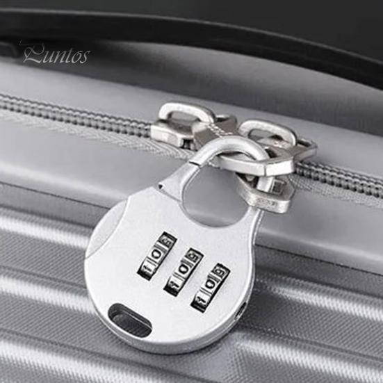 Combination Lock 3 Digit Padlock User-Friendly Compact Design Portable Multipurpose Resettable Travel Suitcase Password Lock