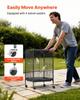 Bird Cage, 460 x 460 x 770 mm, Open Flat Top, Wrought Iron Bird Flight Cage with Perches, Slide-Out Tray and Plastic Feeders, Casters, for Parrot,