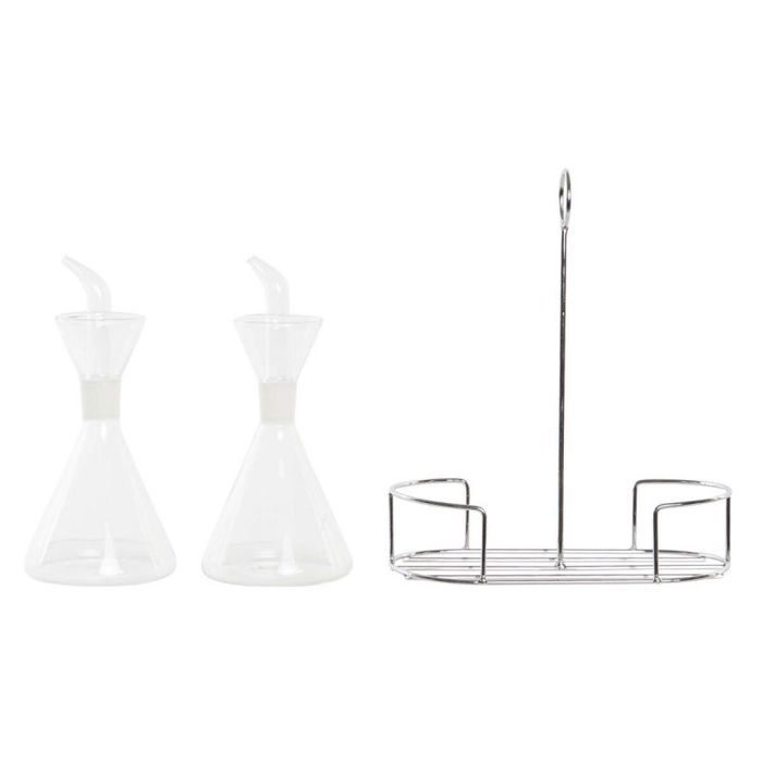 Sada na olej a ocet - DKD Home Decor - S3041779 - Průhledný kov - Borosilikátové sklo - 200 ml