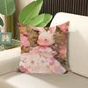 Kuddfodral Djur Kanin Hjort Blomma Kuddvar × Fyllda Kuddar Dekorativa Kuddar för Sofföverdrag × Elegant Rum