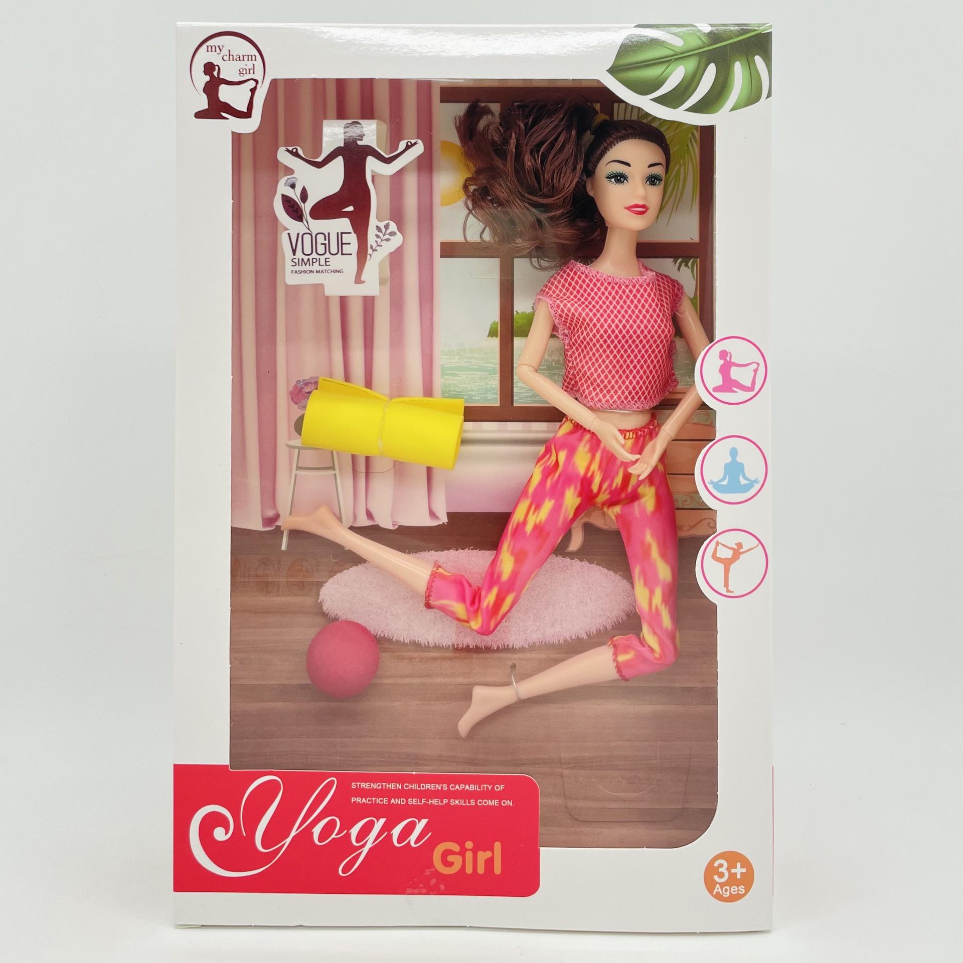 

Новый спортивный костюм для йоги, кукла с мячом для йоги, коврик для йоги, настоящее тело, многошарнирные игрушки для кукол оптом розовый