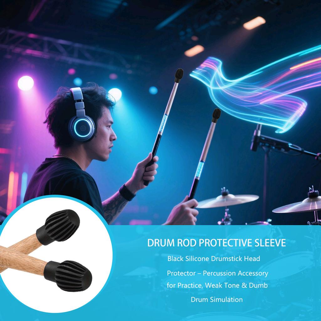 Miwayer 2/4/8pcs Shelf Drum Mute Silicone Sleeve/Weakness Muffler Contact Tips/for Percussion Instrument Accessories