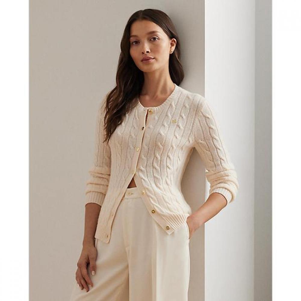 Ralph Lauren Cable Knit Wool Cashmere Cardigan Wmlrswes6820694101 XS