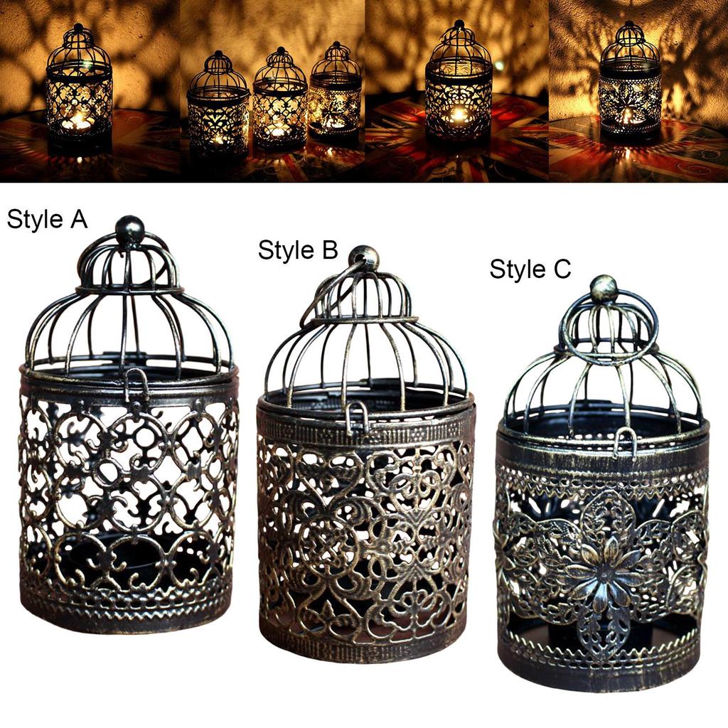 Metal Hanging Birdcage Candle Holder Decorative Candle Lantern Hollow Out Centerpiece for Indoor Outdoor Party Wedding Decor