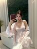 Zhao Ruth Internet Celebrity Three-piece Women's Spring Summer Ice Silk Pajamas Lace Sexy Suspenders Thin Pure Desire Trousers