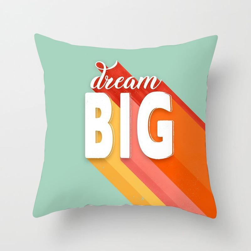 Office Sofa Cushion Cover Abstract Simple Creative Letter Pattern Pillow Cover Luxury Home Decor Cushion Cover