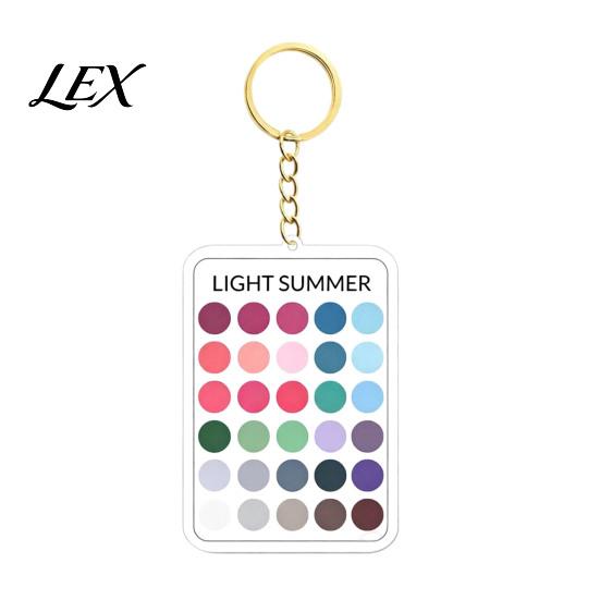Outfit Color Reference 2Pcs Palette Keychain Pendant, Clear Acrylic Season Analysis Swatches Matching Tool Keychain, Card, Gifts for Fashion Lovers