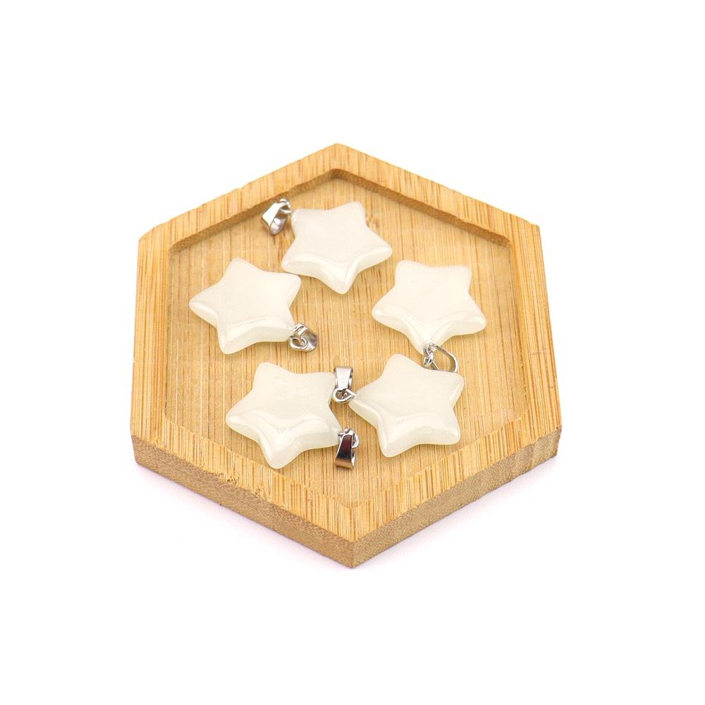 Agate Star Pendant Necklace Jewelry Powder Crystal Necklace Fashion Valentine'S Day Gift 20 * 6
