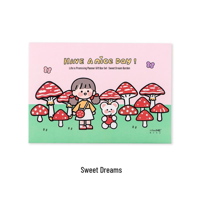Infeel Me Life is Full of Hope Journal Gift Set: Creative Girl Hand-Drawn Series with Gift Bag