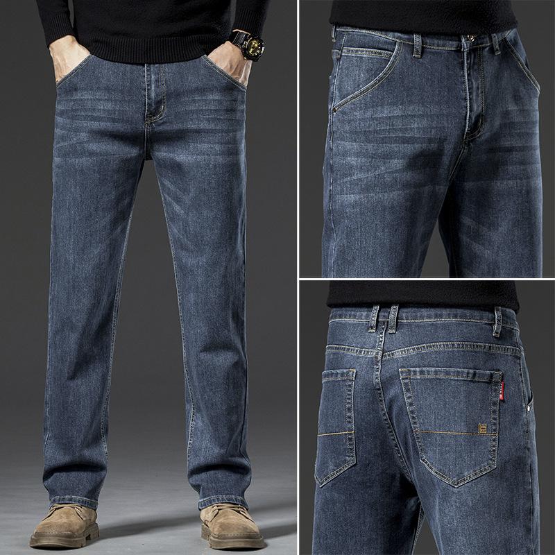 

Jeans For Men, Loose, Straight, Thick, Elastic, Business Casual, Versatile, Thick, Young Men s Pants 29