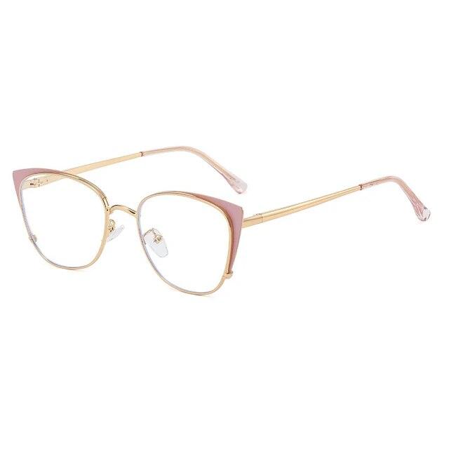 New Cat Eye Anti-blue Light Glasses Women Men Metal Spring Leg Eyeglass Frame Optical Computer Glasses Wholesale