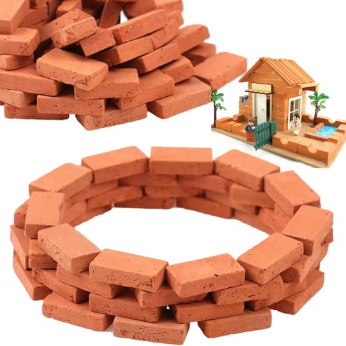 100-Piece Set of 1/35 Scale Miniature Bricks, Miniature Parts, Diorama Bricks, Concrete Blocks, Model Buildings, DIY Scenery, Building, Gardening Acce