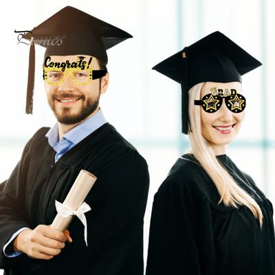 6Pcs Eye-Catching All Match 2 Styles Graduation Glasses Unisex Funny Paper Glasses Graduation Party Decor Party Supplies