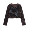 Autumn new women's clothing, stylish design, versatile casual sequins, long-sleeved short jacket