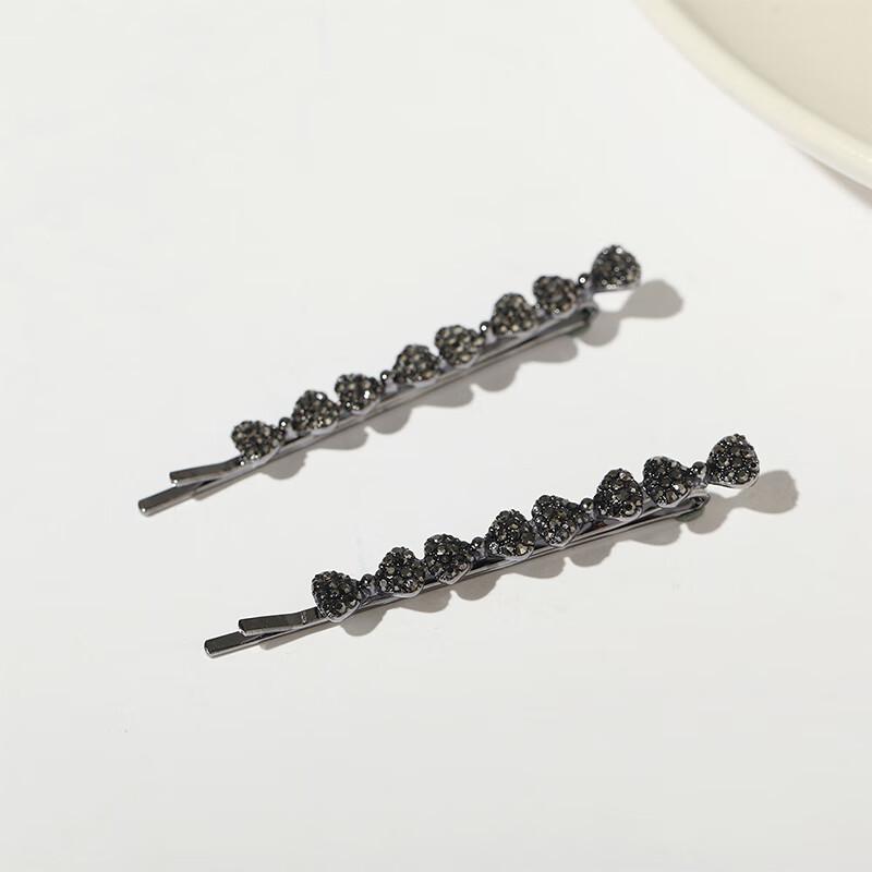 CHIMERA 2-Piece Rhinestone Butterfly Hair Clips, Side Clips for Bangs, Hairpins, Black