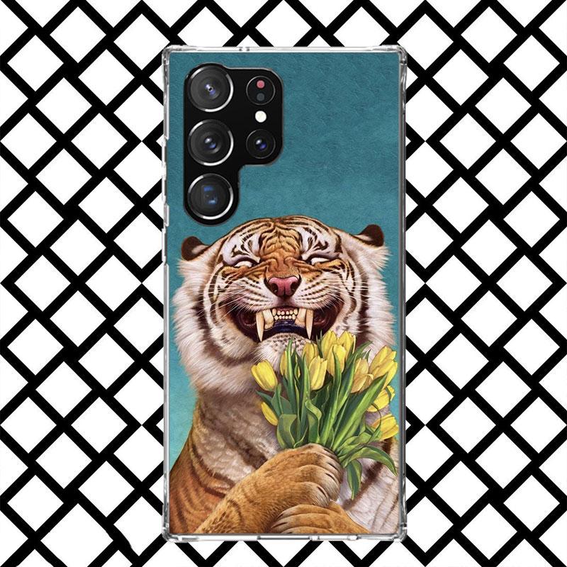 Superior Tiger Pattern Art Phone Case for Samsung Galaxy S26 S25 Edge S24 S23 Ultra S22 Plus S21 FE S20 + Soft Cover Print Funda