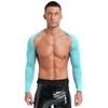 Herren Offene Vorderseite Crop Top Lässig Einfarbige Langarm Strickjacke Fitness Sport Bolero Schulterbedeckung Tops zum Zeigen des Körpers