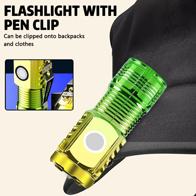 Mini Linterna Portátil de 3 LED con Clip para Bolígrafo, Luz Nocturna Linterna Magnética Multifuncional, Adecuada para Caminar, Leer, Emergencia, Iluminación de Trabajo