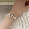 Silver Flake Pearl Heart Bow Bracelet - Elegant & Versatile Women's Jewelry