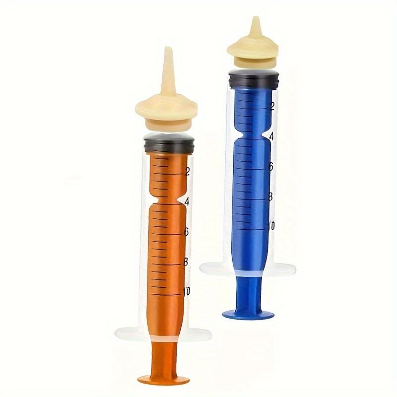 

2 шт., набор шприцев для кормления домашних животных, шприц для кормления с силиконовыми сосками для новорожденных котят, щенков, кроликов и товаров для кормления диких животных 2 Syringes M Nipple S Nipple